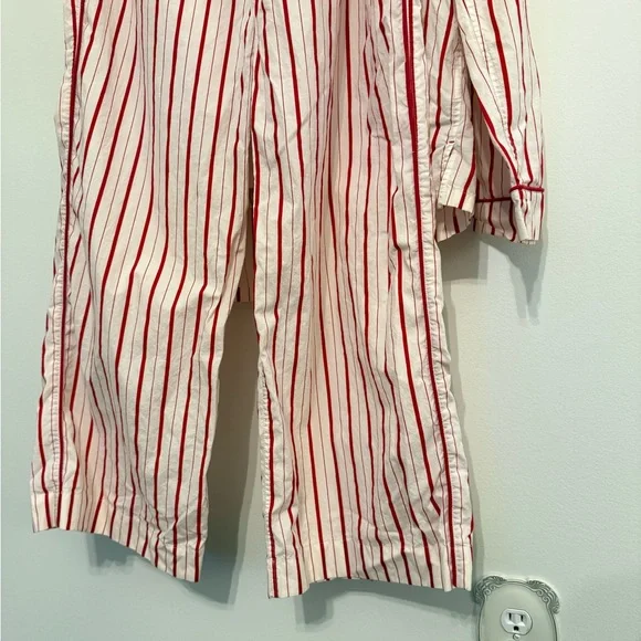 J.Crew • 100% Cotton Striped Pajama Set Medium Red White Lounge Set